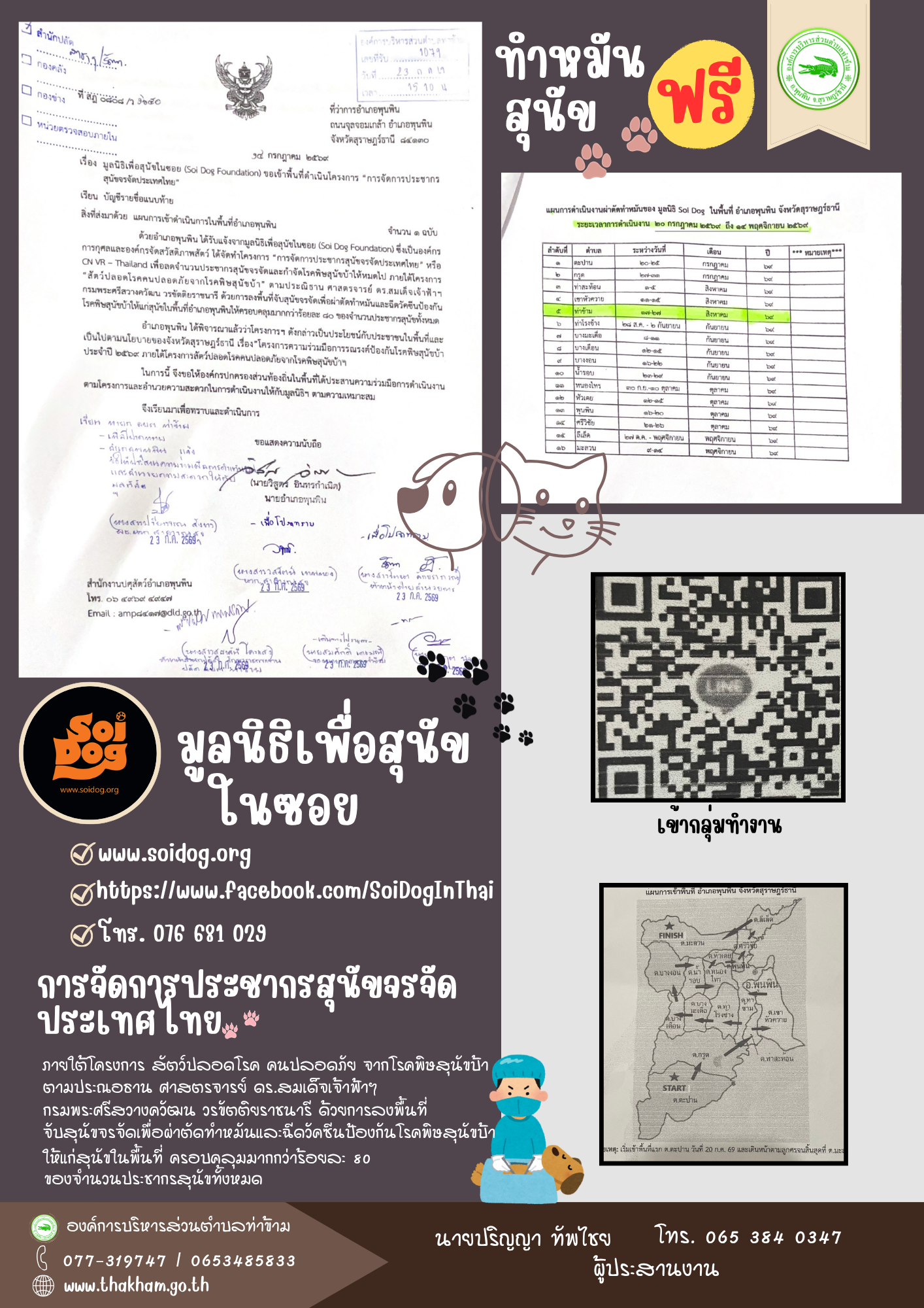 แผนการดำเนินงานผ่าตัดทำหมันสุนัข ภายใต้ "โครงการสัตว์ปลอดโรค คนปลอดภัยจากโรคพิษสุนัขบ้า"